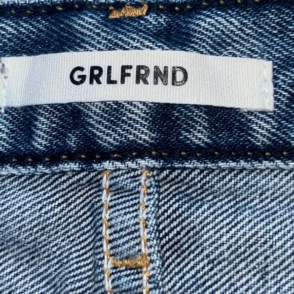 GRLFRND HELENA BLUE JEANS in TOXIC WASH - MADE IN USA 100% COTTON  EUC  SIZE 31 - Picture 12 of 15